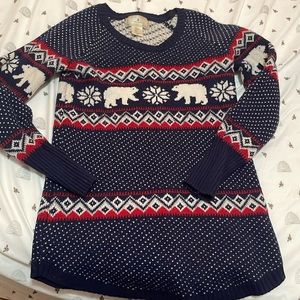 Wool+cotton sweater with design!